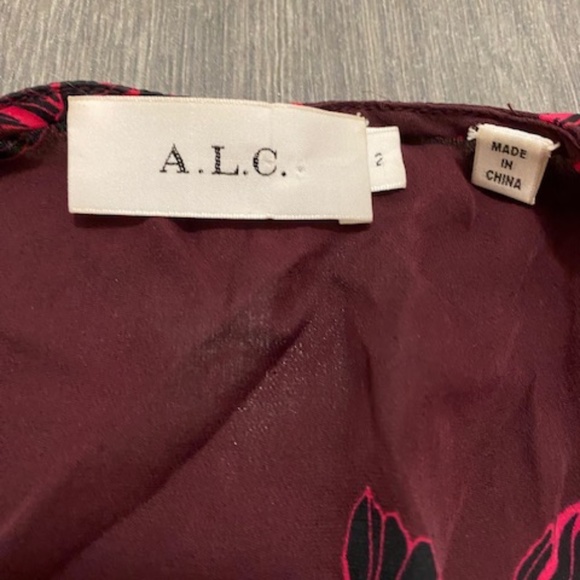 A.L.C. Embry Floral-Print Silk Mini Wrap Dress Size 2 - Picture 4 of 10